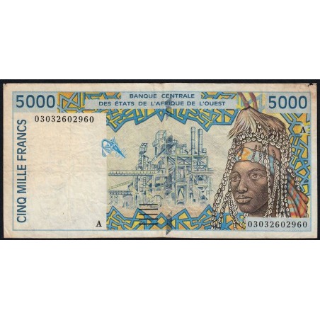 Côte d'Ivoire - Pick 113Am - 5'000 francs - 2003 - Etat : TB