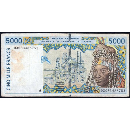 Côte d'Ivoire - Pick 113Am - 5'000 francs - 2003 - Etat : TB-