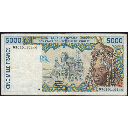 Côte d'Ivoire - Pick 113Am - 5'000 francs - 2003 - Etat : TB