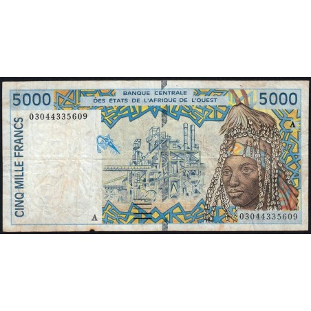 Côte d'Ivoire - Pick 113Am - 5'000 francs - 2003 - Etat : TB-