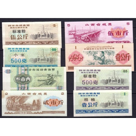 Chine - Lot de 8 billets de nécessité - Lot 10