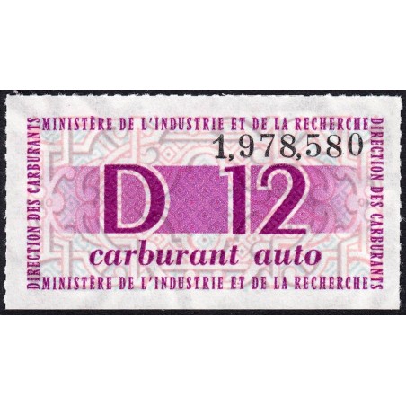 Carburant auto - 1974 à 1977 - Série D - Etat : SUP à SPL