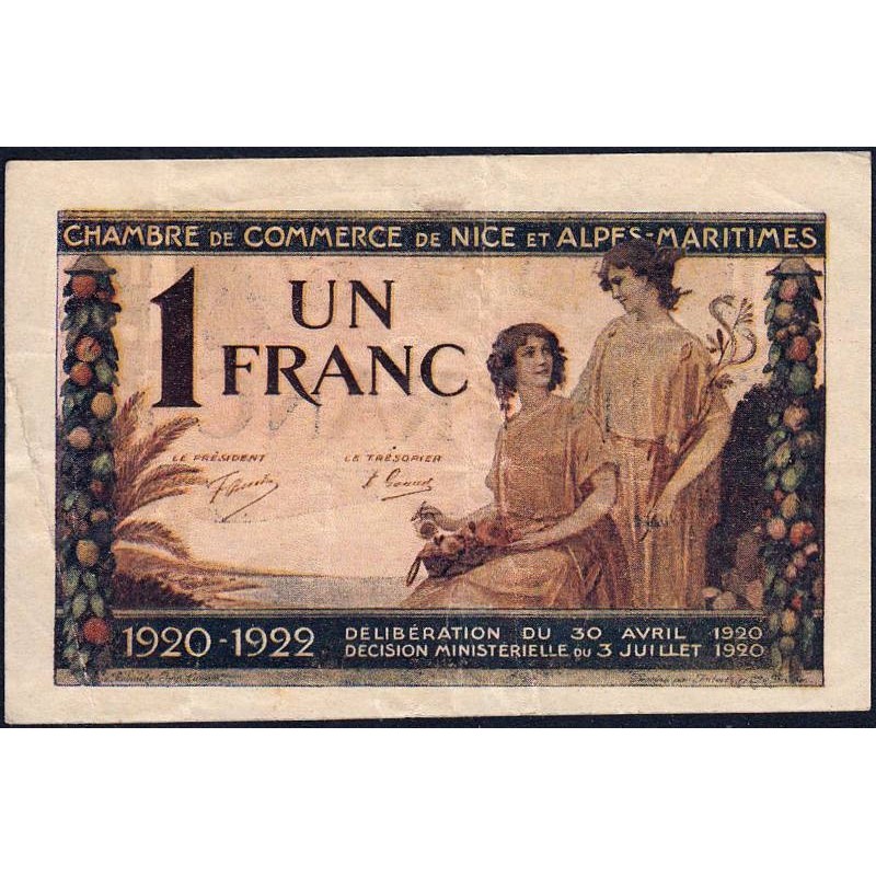 Nice - Pirot 91-11 - 1 franc - Série 76 - 30/04/1920 - Etat : TB