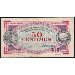 Annecy - Pirot 10-7 - 50 centimes - Série 301 - 26/04/1916 - Etat : TB+