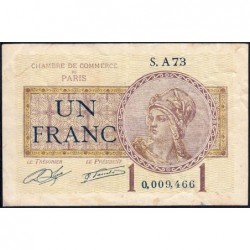 Paris - Pirot 97-23 - 1 franc - Série A73 - 10/03/1920 - Etat : TB-