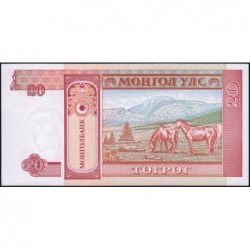 Mongolie - Pick 55 - 20 tugrik - Série AC - 1993 - Etat : SPL