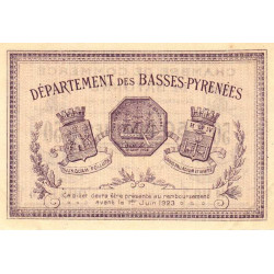 Bayonne - Pirot 21-55 - 50 centimes - Série uu - 30/01/1918 - Etat : SUP