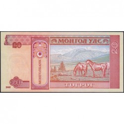 Mongolie - Pick 63c - 20 tugrik - Série AD - 2005 - Etat : NEUF