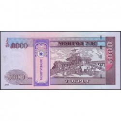Mongolie - Pick 68b - 5'000 tugrik - Série AH - 2003 - Etat : pr.NEUF