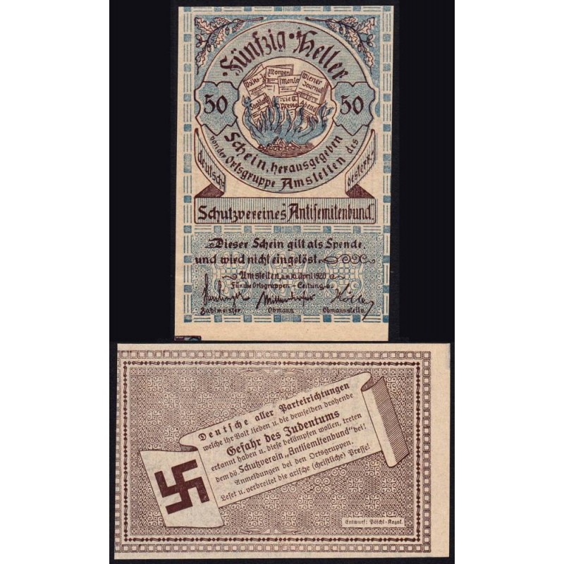 Autriche - Notgeld - Amstetten - 50 heller - 16/04/1920 - Etat : NEUF