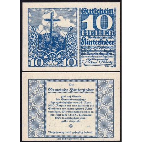Autriche - Notgeld - Hinterstoder - 10 heller - Type c - 14/04/1920 - Etat : NEUF