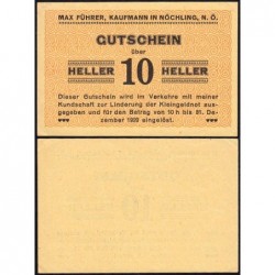 Autriche - Notgeld - Nöchling - 10 heller - Type a - 1920 - Etat : SPL+