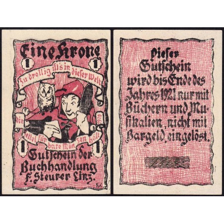 Autriche - Notgeld - Linz - 1 krone - Type d - 1920 - Etat : NEUF