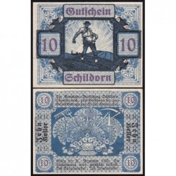 Autriche - Notgeld - Schildorn - 10 heller - Type c - 1920 - Etat : NEUF