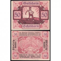 Autriche - Notgeld - Schildorn - 50 heller - Type c - 1920 - Etat : NEUF