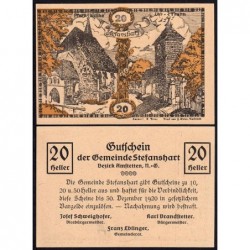 Autriche - Notgeld - Stefanshart - 20 heller - Type a - 1920 - Etat : NEUF