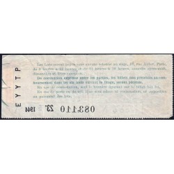 1946 - Loterie Nationale - 23e tranche A - 1/10ème - Union Fédérale des Combat. - Etat : TB+