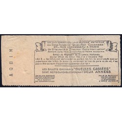 1947 - Loterie Nationale - 10e tranche - 1/10ème - Les Gueules Cassées - Etat : TB-