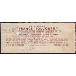 1947 - Loterie Nationale - 30e tranche - 1/10ème - France Toujours - Etat : TTB