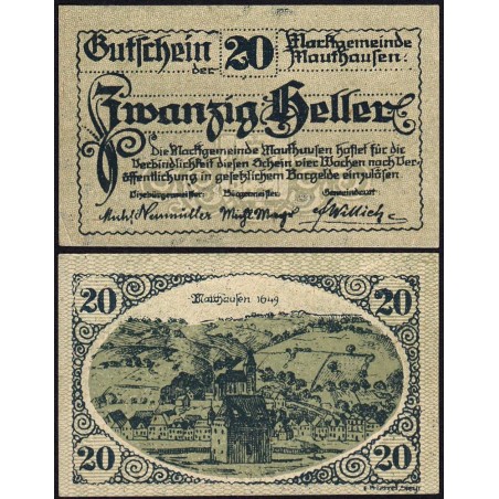 Autriche - Notgeld - Mauthausen - 20 heller - 1920 - Etat : SPL