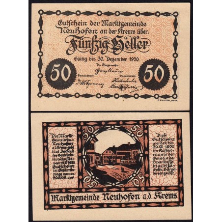 Autriche - Notgeld - Neuhofen-an-der-Krems - 50 heller - 19/03/1920 - Etat : pr.NEUF