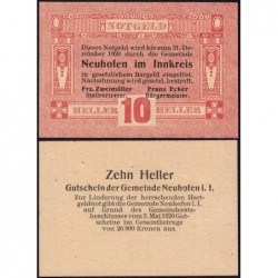 Autriche - Notgeld - Neuhofen-im-Innkreis - 10 heller - Type 1 - 03/05/1920 - Etat : NEUF