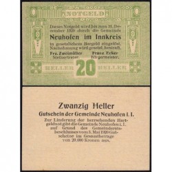 Autriche - Notgeld - Neuhofen-im-Innkreis - 20 heller - Type 3 - 03/05/1920 - Etat : NEUF