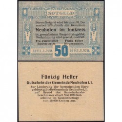 Autriche - Notgeld - Neuhofen-im-Innkreis - 50 heller - Type 8 - 03/05/1920 - Etat : NEUF