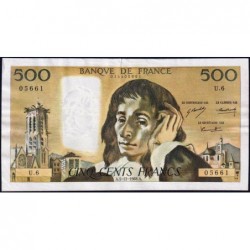 F 71-2 - 05/12/1968 - 500 francs - Pascal - Série U.6 - Etat : TTB-