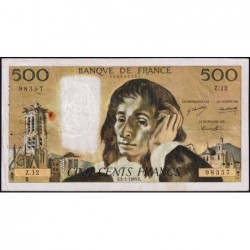 F 71-3 - 02/01/1969 - 500 francs - Pascal - Série Z.12 - Etat : TB-