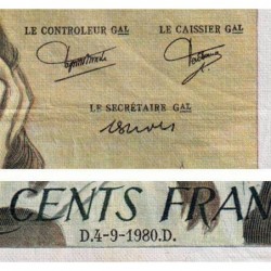 F 71-22 - 04/09/1980 - 500 francs - Pascal - Série J.121 - Etat : TB