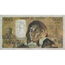 F 71-29 - 02/06/1983 - 500 francs - Pascal - Série A.193 - Etat : SUP+