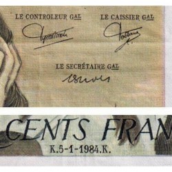 F 71-30 - 05/01/1984 - 500 francs - Pascal - Série V.204 - Etat : TTB-