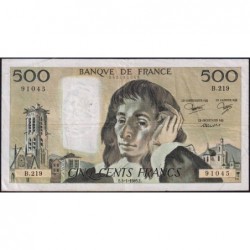 F 71-32 - 03/01/1985 - 500 francs - Pascal - Série B.219 - Etat : TB