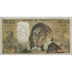 F 71-32 - 03/01/1985 - 500 francs - Pascal - Série D.220 - Etat : TTB