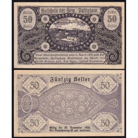 Autriche - Notgeld - Pattigham - 50 heller - 03/04/1920 - Etat : SPL