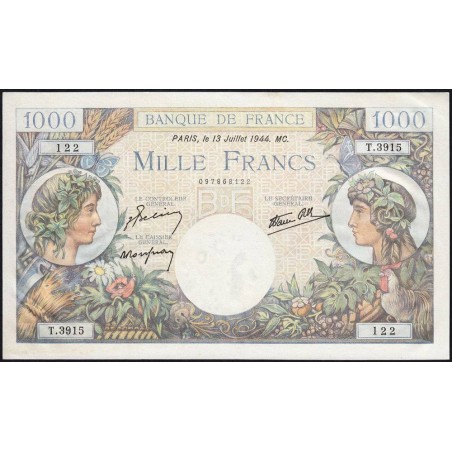 F 39-11 - 13/06/1944 - 1000 francs - Commerce - Série T.3915 - Etat : SUP+