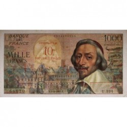 F 53-01 - 07-03/1957 - 10 nouv. francs sur 1000 francs - Richelieu - Série U.334 - Etat : TTB+