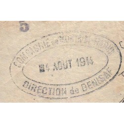 Algérie - Béni-Saf 6 - 5 francs annulé - 04/08/1914 - Etat : TB