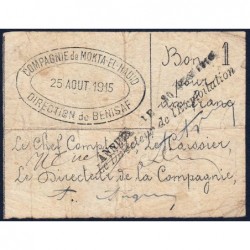 Algérie - Béni-Saf 12 - 1 franc annulé - 25/08/1915 - Etat : TB+
