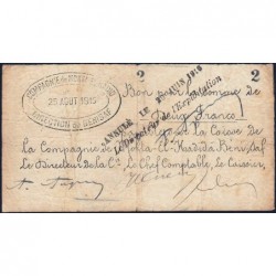 Algérie - Béni-Saf 13 - 2 francs annulé - 25/08/1915 - Etat : TB+