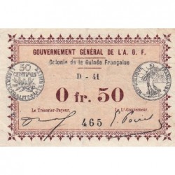 Guinée - Pick 1d_1 - 50 centimes - Série D 41 - 11/02/1917 - Etat : TB+