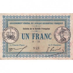 Guinée - Pick 2a_2 - 1 franc - Série B 51 - 11/02/1917 - Etat : TB+