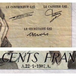 F 71-36 - 22/01/1987 - 500 francs - Pascal - Série A.255 - Etat : TB-