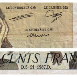 F 71-37 - 05/11/1987 - 500 francs - Pascal - Série P.264 - Etat : TB-