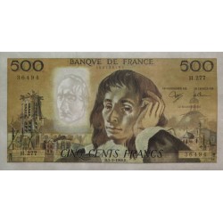 F 71-38 - 03/03/1988 - 500 francs - Pascal - Série H.277 - Etat : SUP