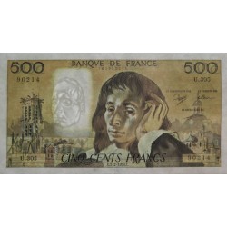 F 71-43 - 01/02/1990 - 500 francs - Pascal - Série U.305 - Etat : TTB-