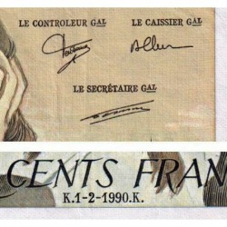 F 71-43 - 01/02/1990 - 500 francs - Pascal - Série V.312 - Etat : TTB-