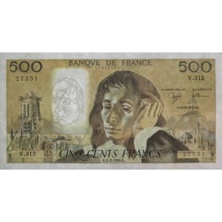 F 71-43 - 01/02/1990 - 500 francs - Pascal - Série V.312 - Etat : TTB-