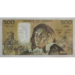 F 71-44 - 05/07/1990 - 500 francs - Pascal - Série O.317 - Etat : SUP